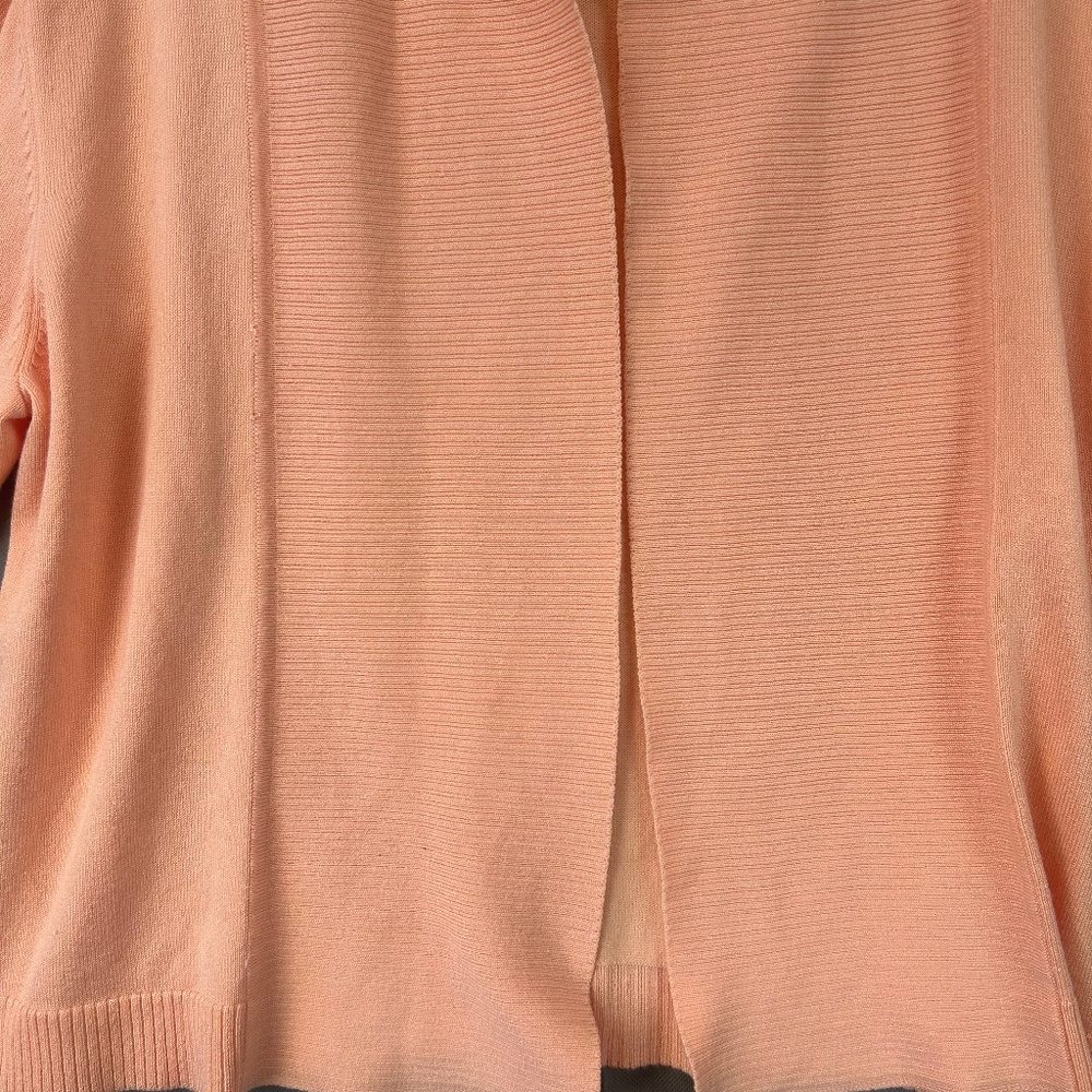 89TH & Madison Sweater Women's Open Ribbed Front Cardigan Salmon Pink Size Med - Picture 2 of 10